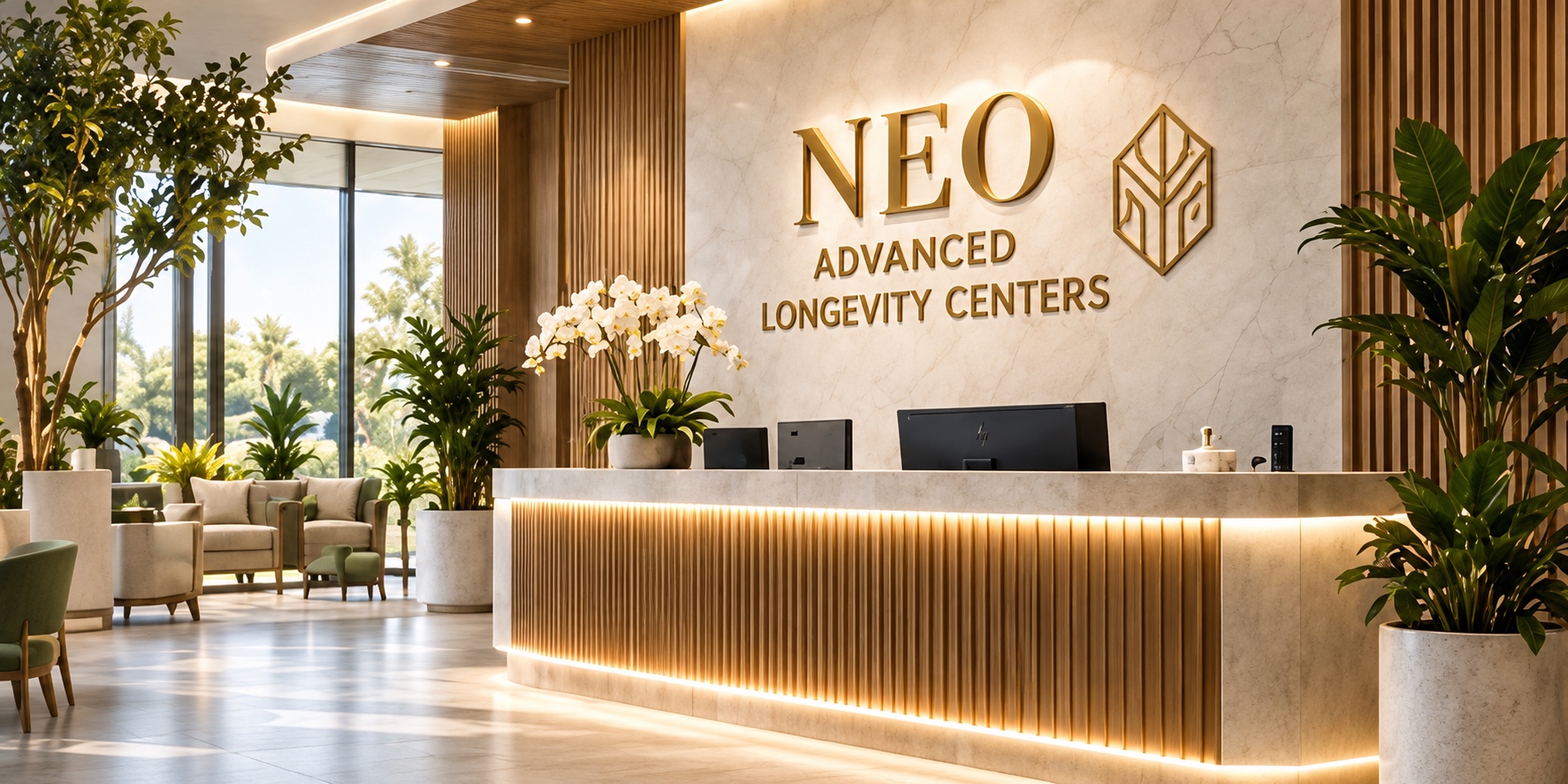 A NEO Advanced Longevity Centers reception desk