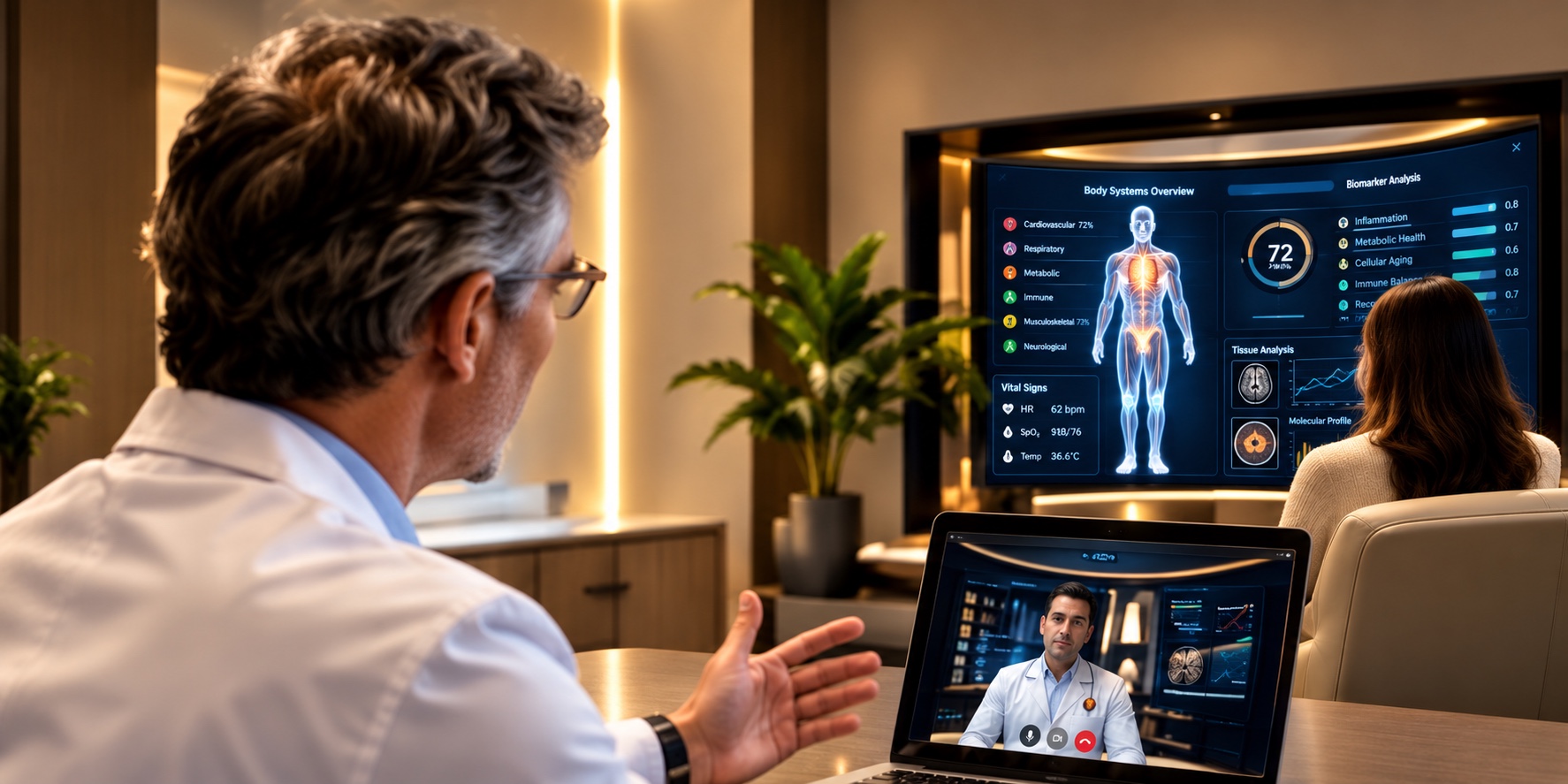 A physician joining a patient's Reveal session by secure video